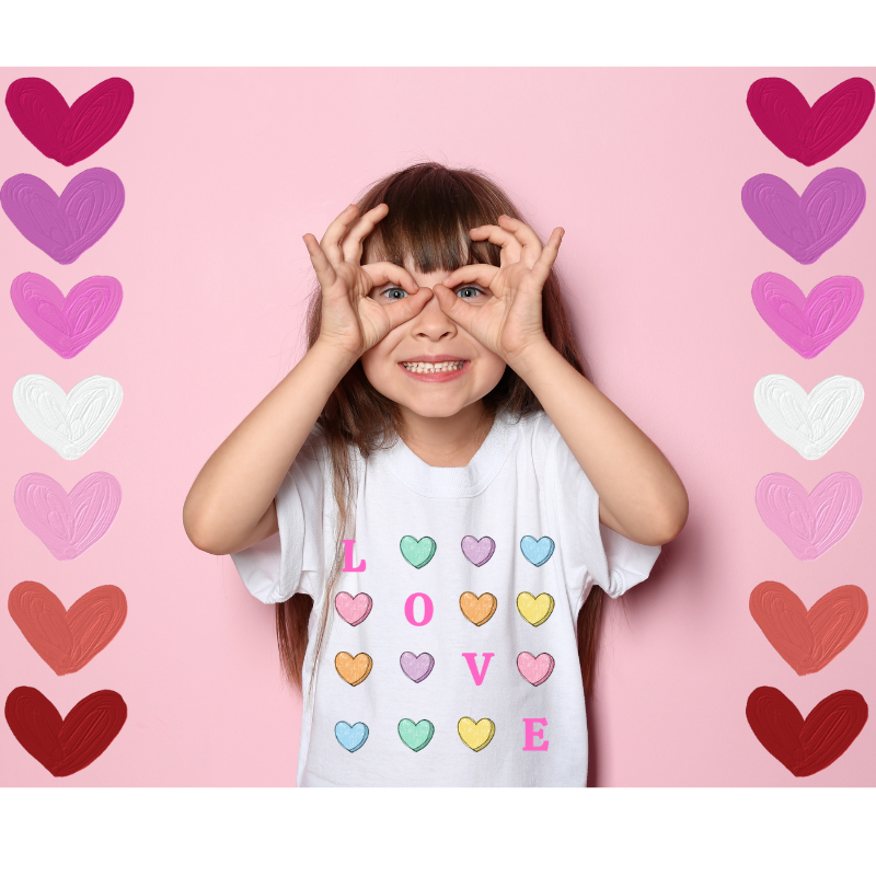 Love Candy Hearts Kids T-Shirt